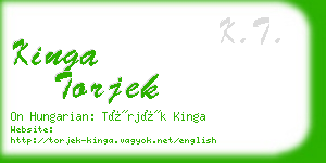 kinga torjek business card